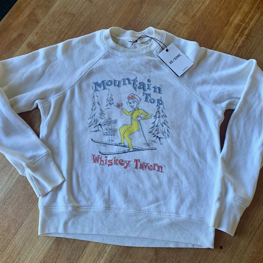 RE/DONE Classic Raglan Crewneck Sweatshirt size XS